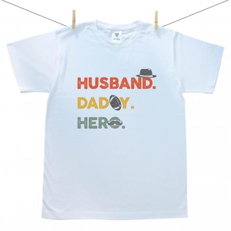 Pánske tričko s krátkym rukávom Husband. Daddy. Hero. Pánske tričko s krátkym rukávom Husband. Daddy. Hero.