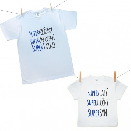 Rodinná sada (tričko s krátkym rukávom) Rodinná sada Super tatko, super syn