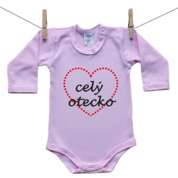 Ružové Body s dlhým rukávom Celý otecko
