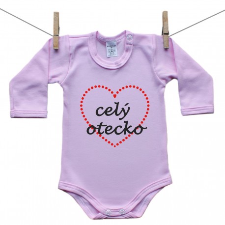 Ružové Body s dlhým rukávom Celý otecko Ružové Body s dlhým rukávom Celý otecko