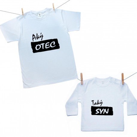 Rodinná sada (tričko s dlhým rukávom) Aký otec taký syn