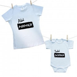 Rodinná sada (body s krátkym rukávom) Aká mamka taká dcérka