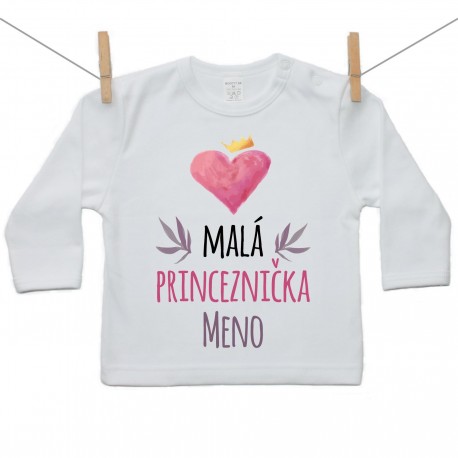 Tričko s dlhým rukávom Malá princeznička s menom
