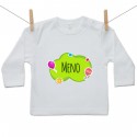 Tričko s dlhým rukávom Zelená bublina s menom dieťatka