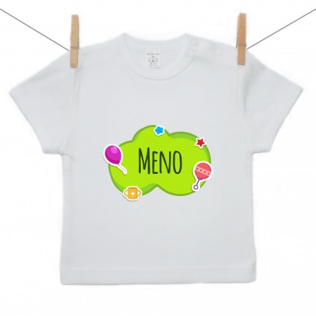 Tričko s krátkym rukávom Zelená bublina s menom dieťatka