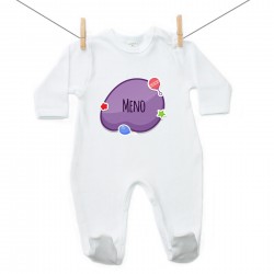 Overal Fialová bublina s menom dieťatka