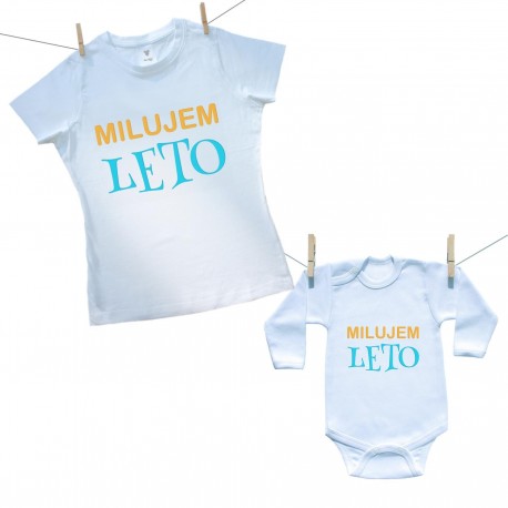 Rodinná sada (body s dlhým rukávom) Milujem leto