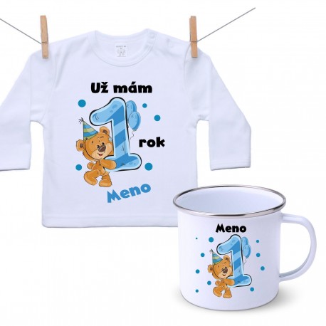 Sada Mám 1 rok s Medvedíkom a menom dieťatka Chlapec