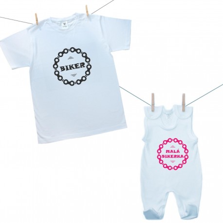 Rodinná sada (dupačky) Biker (otec a dcéra)