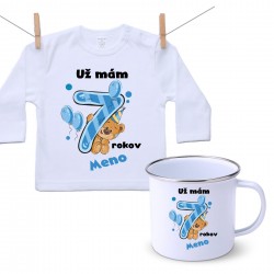 Sada Už mám 7 rokov s Medvedíkom a menom dieťatka Chlapec