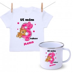 Sada Už mám 8 rokov s Medvedíkom a menom dieťatka Dievča