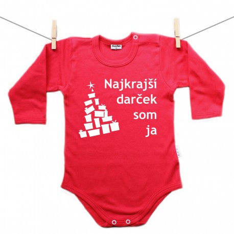 Červené body s dlhým rukávom Najkrajší darček som ja Červené body s dlhým rukávom Najkrajší darček som ja