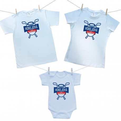 Rodinná sada (body s krátkym rukávom) Hokejová rodina