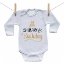 Body s dlhým rukávom Happy birthday