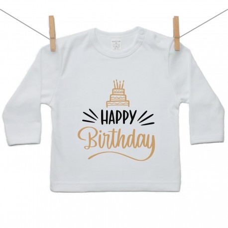 Tričko s dlhým rukávom Happy birthday