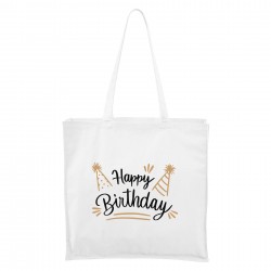 Biela Maxi taška Happy birthday