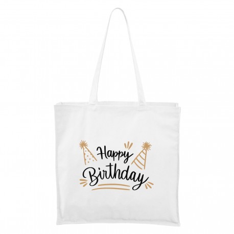 Biela Maxi taška Happy birthday