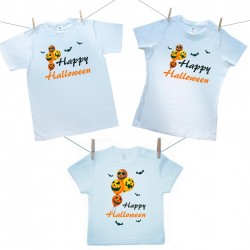 Rodinná sada (tričko s krátkym rukávom) Happy Halloween