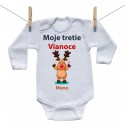 Body s dlhým rukávom Moje tretie Vianoce so sobíkom a menom dieťatka