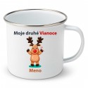 Smaltovaný hrnček Moje druhé Vianoce so sobíkom a menom dieťatka