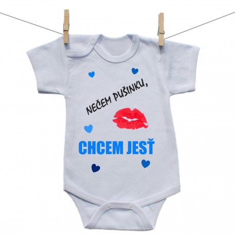 Body s krátkym rukávom Nečem pušinku, chcem jesť Body s krátkym rukávom Nečem pušinku, chcem jesť
