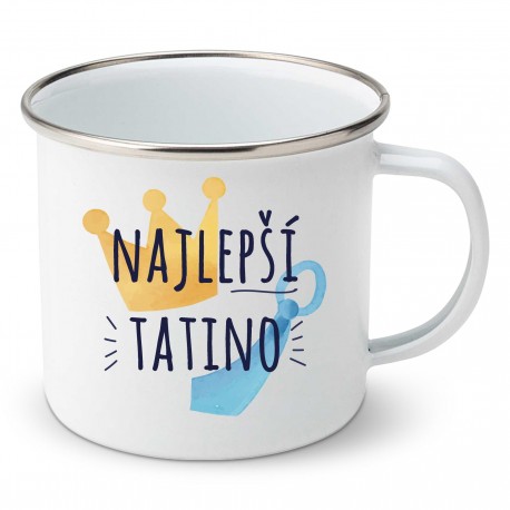 Smaltovaný hrnček Najlepší tatino Smaltovaný hrnček Najlepší tatino