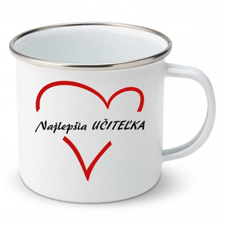 Smaltovaný hrnček Najlepšia učiteľka Smaltovaný hrnček Najlepšia učiteľka