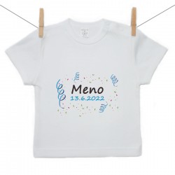 Tričko s krátkym rukávom S menom dieťatka a dátumom (Chlapec)