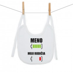 Podbradník na zaväzovanie Batéria nabitá/vybitá rodičia s menom