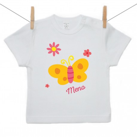 Tričko s krátkym rukávom Motýlik s menom dieťatka