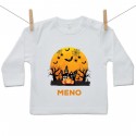 Tričko s dlhým rukávom Happy Halloween s menom dieťatka