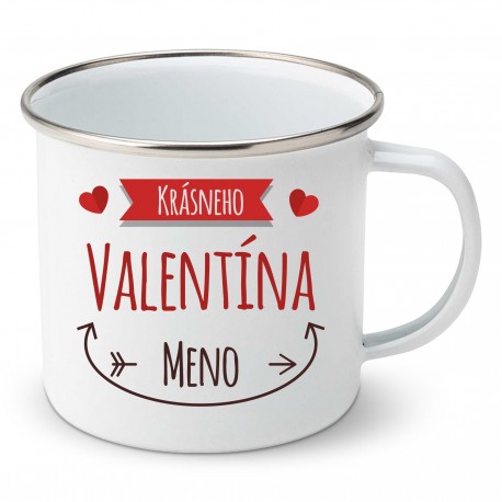 Smaltovaný hrnček Krásneho Valentína s menom Smaltovaný hrnček Krásneho Valentína s menom