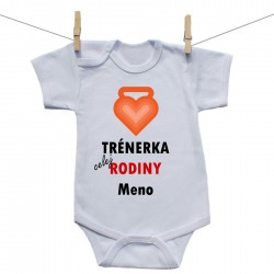 Body s krátkym rukávom Trénerka celej rodiny s menom dieťatka