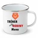 Smaltovaný hrnček Tréner celej rodiny s menom dieťatka
