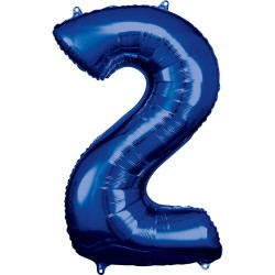 Narodeninový balónik fóliový 2 modrý 86 cm