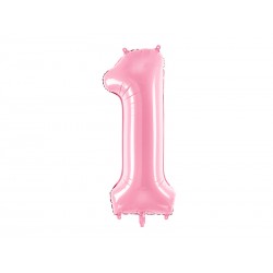 Narodeninový balónik fóliový 1 ružový 86 cm