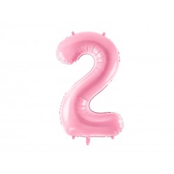 Narodeninový balónik fóliový 2 ružový 86 cm