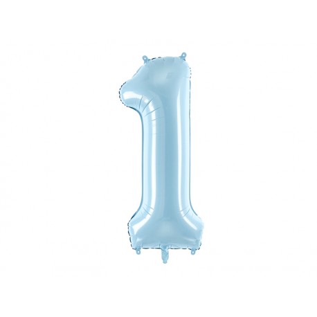 Narodeninový balónik fóliový 1 svetlomodrý 86 cm