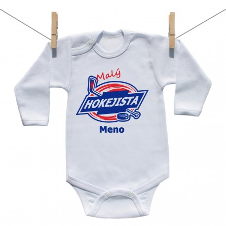 Body s dlhým rukávom Malý hokejista s menom