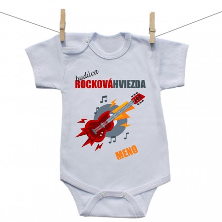 Body s krátkym rukávom Budúca rocková hviezda s menom dieťatka