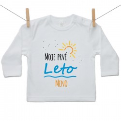 Tričko s dlhým rukávom Moje prvé leto s menom dieťatka