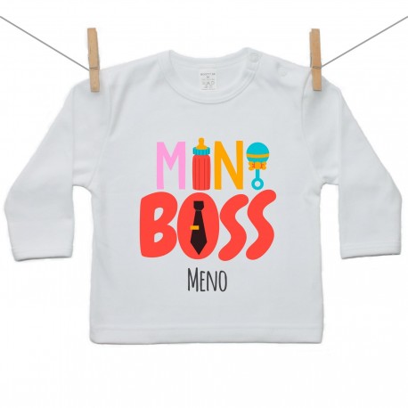 Tričko s dlhým rukávom Mini Boss s menom