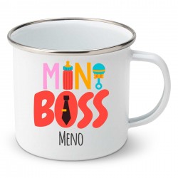 Smaltovaný hrnček Mini Boss s menom