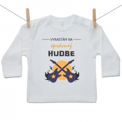 Tričko s dlhým rukávom Vyrastám na správnej hudbe
