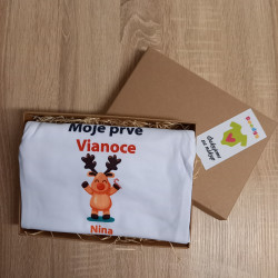 Body s dlhým rukávom Moje prvé Vianoce so sobíkom - Nina