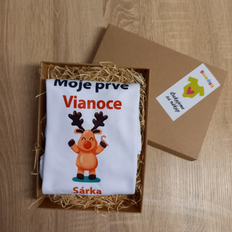 Body s dlhým rukávom Moje prvé Vianoce so sobíkom - Sárka