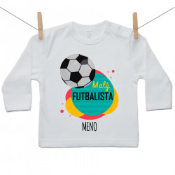 Tričko s dlhým rukávom Malý futbalista s menom dieťatka