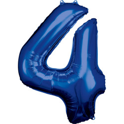Narodeninový balónik fóliový 4 modrý 86 cm