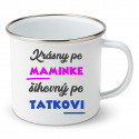 Smaltovaný hrnček Krásny po maminke, šikovný po tatkovi
