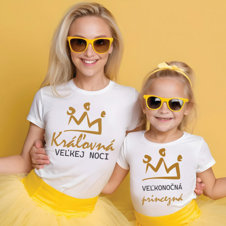 Rodinná sada (tričko s krátkym rukávom) Kráľovná a princezná Veľkej noci Rodinná sada (tričko s krátkym rukávom) Kráľovná a princezná Veľkej noci